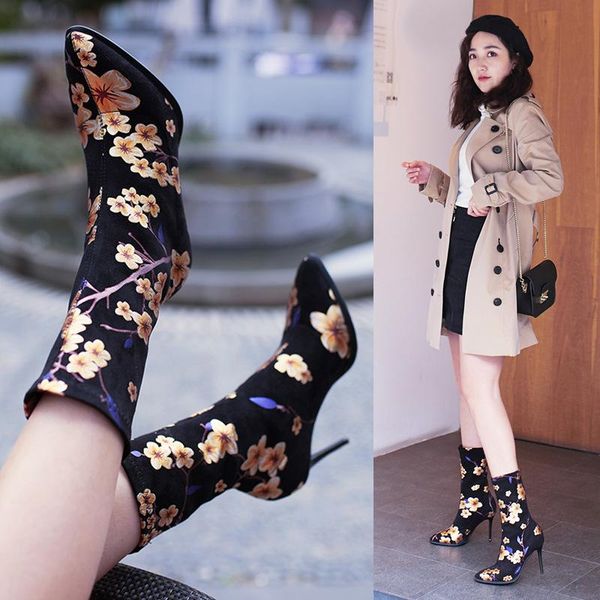 boots large size national 2021 pointed women's slim suede fashion elastic thin shoes, Black
boots large size national 2021 pointed women's slim suede fashion elastic thin shoes, Black