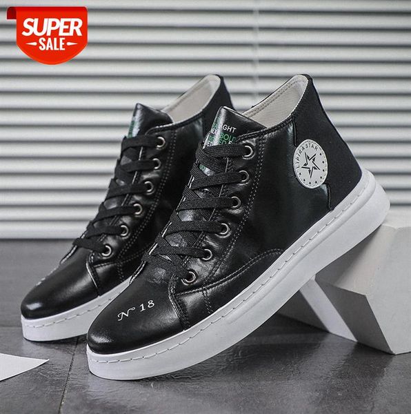 qing / style sports shoes men's korean leather high-sneakers green casual white #s31m
qing / style sports shoes men's korean leather high-sneakers green casual white #s31m