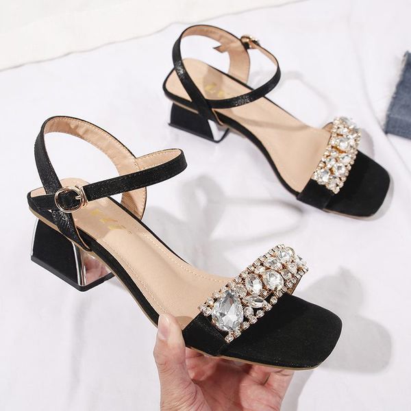 sandals women fashion summer ladies elegant high heel square toe rhinestone women's party shoes plus size 43, Black
sandals women fashion summer ladies elegant high heel square toe rhinestone women's party shoes plus size 43, Black