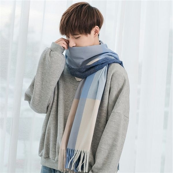 autumn and winter new imitation cashmere scarf men's barbed hair british plaid fashion shawl warm tassel, Blue;black
autumn and winter new imitation cashmere scarf men's barbed hair british plaid fashion shawl warm tassel, Blue;black
