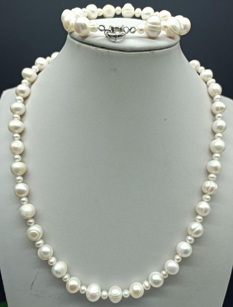 earrings & necklace rare white 5-6mm/10-11mm freshwater cultured pearl fashion bracelet set 20/7.5 inches jewelry sets for women, Silver
earrings & necklace rare white 5-6mm/10-11mm freshwater cultured pearl fashion bracelet set 20/7.5 inches jewelry sets for women, Silver