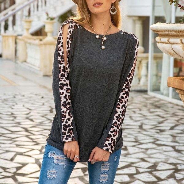 women's t-shirt ripped long sleeve shirt leopard print cold shoulder women elegant xxl comfortable clothes casual summer office wear, White
women's t-shirt ripped long sleeve shirt leopard print cold shoulder women elegant xxl comfortable clothes casual summer office wear, White