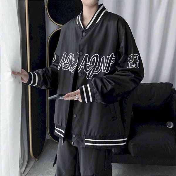 2021 spring autumn bomber et men women harajuku bfpreppy style loose trend baseball uniform letter embroidery simple coats, Black
2021 spring autumn bomber et men women harajuku bfpreppy style loose trend baseball uniform letter embroidery simple coats, Black