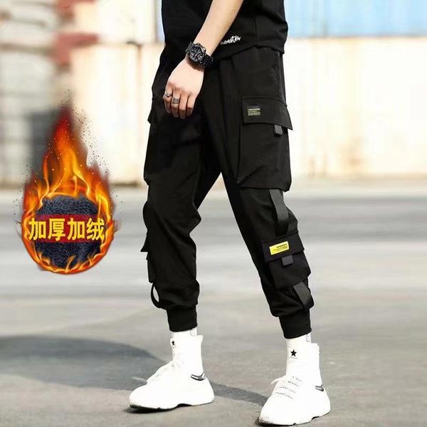 men's pants 2021 multi-pocket harem men elastic waist hip hop warm streetwear punk casual trousers joggers male winter fleece, Black
men's pants 2021 multi-pocket harem men elastic waist hip hop warm streetwear punk casual trousers joggers male winter fleece, Black