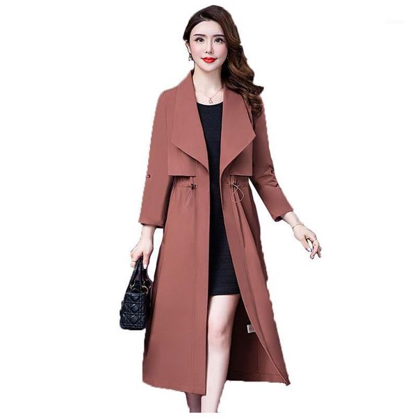 women's trench coats fashion women coat l-5xl plus size 2021 autumn winter lapel long sleeve korean temperament slim windbreaker jd695, Tan;black
women's trench coats fashion women coat l-5xl plus size 2021 autumn winter lapel long sleeve korean temperament slim windbreaker jd695, Tan;black