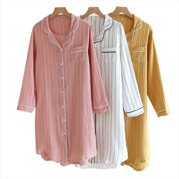 wide crepe cardigan nightdress washed women sleepwear cotton double gauze woven soft lovely knee length full sleeve shirt dress for, Black;red
wide crepe cardigan nightdress washed women sleepwear cotton double gauze woven soft lovely knee length full sleeve shirt dress for, Black;red