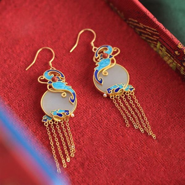 dangle & chandelier designer original hetian jade blue butterfly tassel earrings exquisite retro chinese style ladies silver jewelry
dangle & chandelier designer original hetian jade blue butterfly tassel earrings exquisite retro chinese style ladies silver jewelry