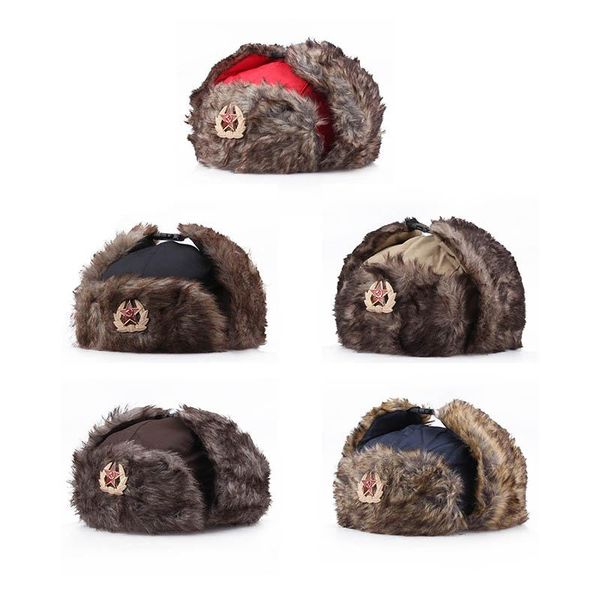 berets retro windproof soviet military badge bomber hats men russia ushanka winter faux fur warm earflap caps snow skiing hat lb, Blue;gray
berets retro windproof soviet military badge bomber hats men russia ushanka winter faux fur warm earflap caps snow skiing hat lb, Blue;gray