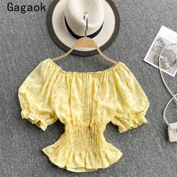 blusas de mujer women summer ruffles slash neck puff sleeve sweet print short shirt slim korean chic wild blouse 210531, White
blusas de mujer women summer ruffles slash neck puff sleeve sweet print short shirt slim korean chic wild blouse 210531, White