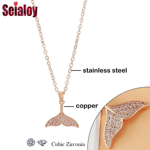 pendant necklaces korea rose gold stainless steel chain cz fish tail necklace for women crystal charm clavicle gift, Silver
pendant necklaces korea rose gold stainless steel chain cz fish tail necklace for women crystal charm clavicle gift, Silver