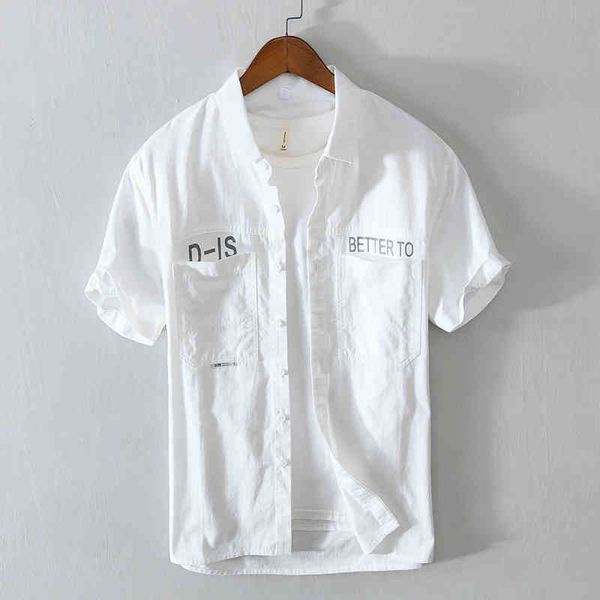 letter print short sleeve shirt for men 100% pure cotton double pocket fashion casual turn-down collar summer new 210421, White;black
letter print short sleeve shirt for men 100% pure cotton double pocket fashion casual turn-down collar summer new 210421, White;black