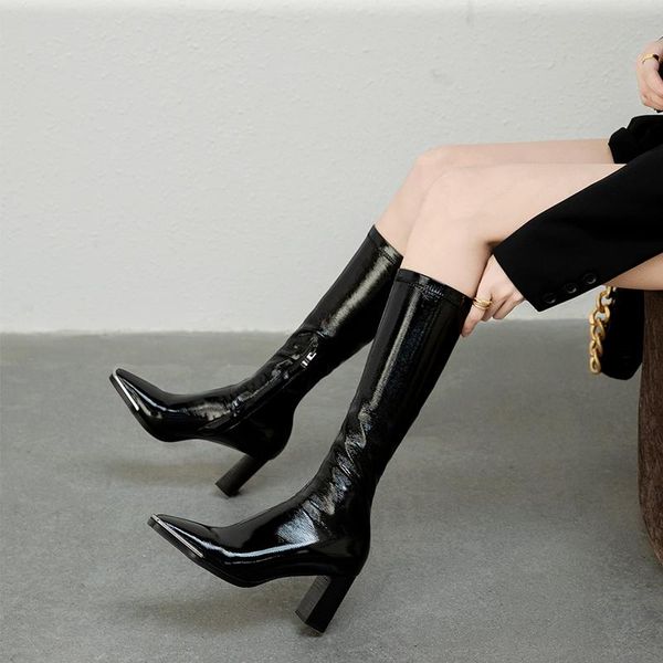 boots high heels women mid-calf winter warm long party shoes woman patent leather female riding, Black
boots high heels women mid-calf winter warm long party shoes woman patent leather female riding, Black
