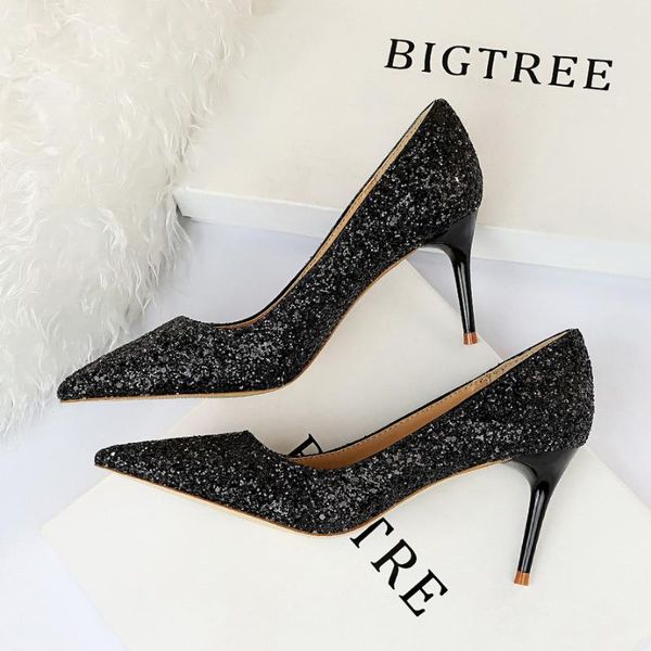 dress shoes 2021 women 9.5cm high heels plus size 43 stripper glitter scarpins luxury pumps stiletto wedding bridal gold silver fetish, Black
dress shoes 2021 women 9.5cm high heels plus size 43 stripper glitter scarpins luxury pumps stiletto wedding bridal gold silver fetish, Black