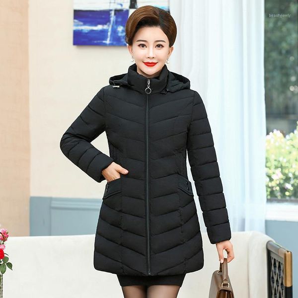 women's down & parkas winter coat hooded long female jacket office ladies slim solid plus size stand collar cotton padded thick woman, Black
women's down & parkas winter coat hooded long female jacket office ladies slim solid plus size stand collar cotton padded thick woman, Black