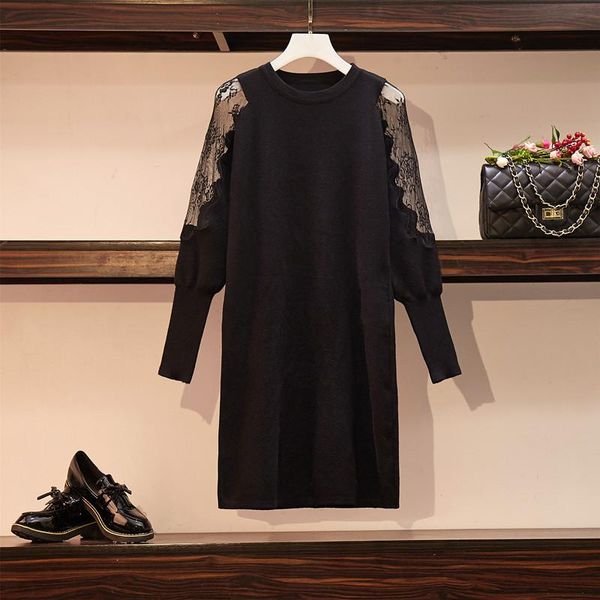 casual dresses saliency xl-4xl plus size for women loose knit bottomed thin and reduced age long sleeve lace stitching dress, Black;gray
casual dresses saliency xl-4xl plus size for women loose knit bottomed thin and reduced age long sleeve lace stitching dress, Black;gray
