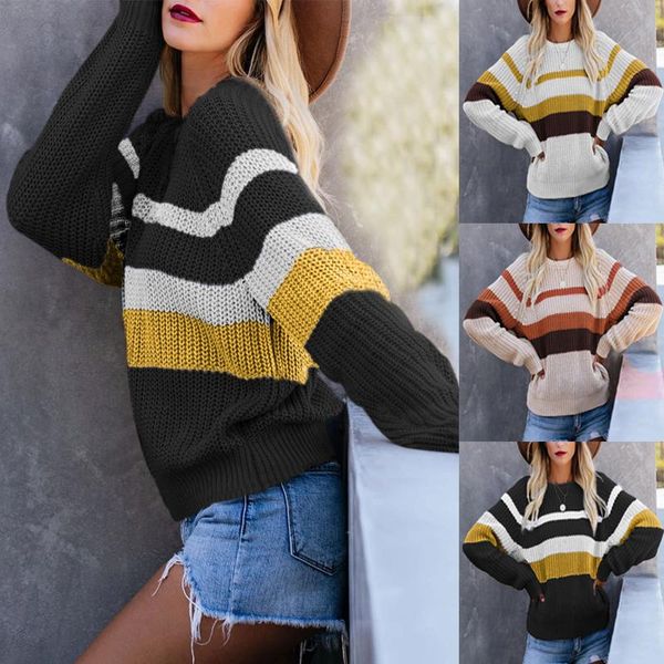 women's sweaters women autumn long sleeve striped sweater loose fashion patchwork o neck winter pullover female jumper, White;black
women's sweaters women autumn long sleeve striped sweater loose fashion patchwork o neck winter pullover female jumper, White;black