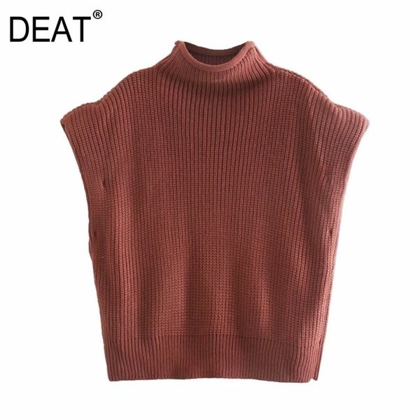 casual sleeveless stand-up collar solid color loose knitting sweater vest spring autumn fashion 13c164 210525, Black;white
casual sleeveless stand-up collar solid color loose knitting sweater vest spring autumn fashion 13c164 210525, Black;white