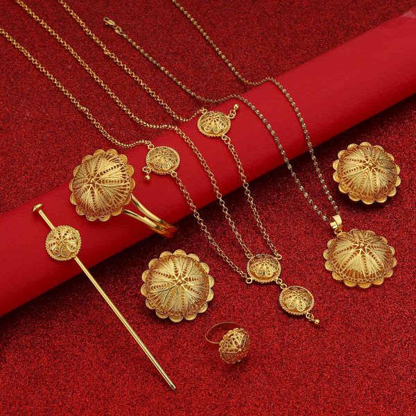 jewelry sets ethiopian pendant necklaces earrings ring bangles for womens gold color eritrean african bride gift, Black
jewelry sets ethiopian pendant necklaces earrings ring bangles for womens gold color eritrean african bride gift, Black