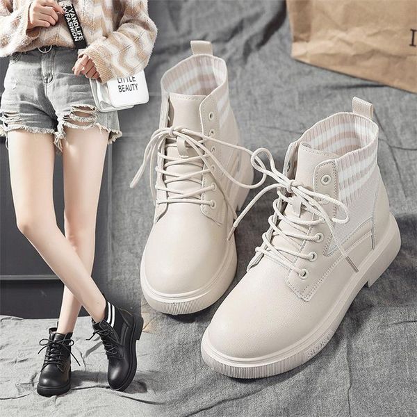 boots england autumn fashion women shoes ankle lace-up short flat platform woman sock zapatos de mujer, Black
boots england autumn fashion women shoes ankle lace-up short flat platform woman sock zapatos de mujer, Black