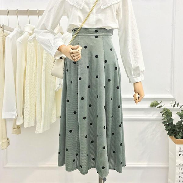 skirts autumn retro polka dotted corduroy long flared high waisted vintage patchwork a-line velvet calf skirt blue green, Black
skirts autumn retro polka dotted corduroy long flared high waisted vintage patchwork a-line velvet calf skirt blue green, Black