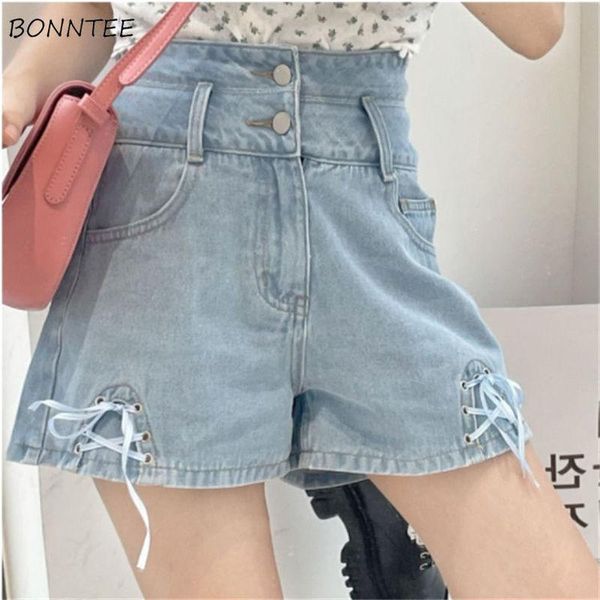 women's shorts women summer sweet bandage high waist denim cute ladies ins students all-match kawaii loose wide leg korean, White;black
women's shorts women summer sweet bandage high waist denim cute ladies ins students all-match kawaii loose wide leg korean, White;black