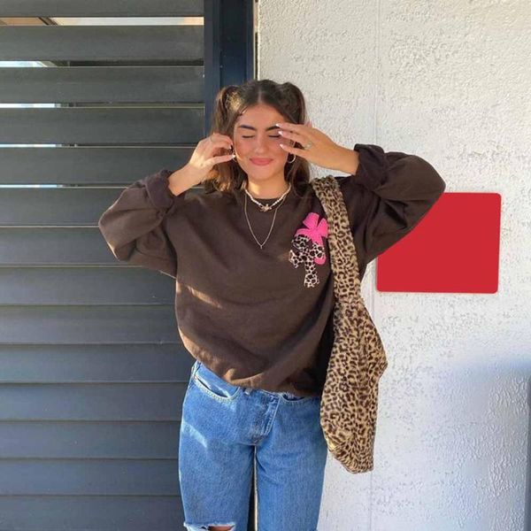 women's hoodies & sweatshirts brown casual crewneck sweatshirt women autumn fashion leopard printed pullover long sleeve korean streetw, Black
women's hoodies & sweatshirts brown casual crewneck sweatshirt women autumn fashion leopard printed pullover long sleeve korean streetw, Black