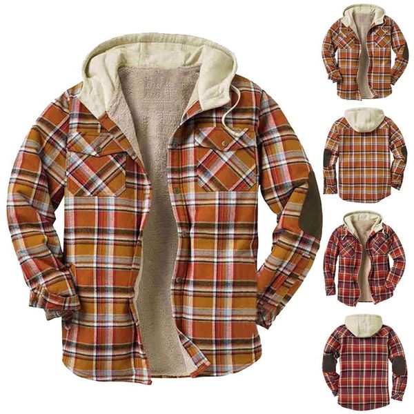 men's jackets 2021 winter warm jacket with hood quilted lined button down plaid shirt coats plus size men casual outwear #4, Black;brown
men's jackets 2021 winter warm jacket with hood quilted lined button down plaid shirt coats plus size men casual outwear #4, Black;brown