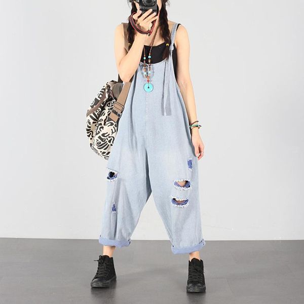 vintage harem jumpsuit women ripped jean rompers long pants female streetwear loose casual frayed denim overalls summer 2021 women's ju, Black;white
vintage harem jumpsuit women ripped jean rompers long pants female streetwear loose casual frayed denim overalls summer 2021 women's ju, Black;white