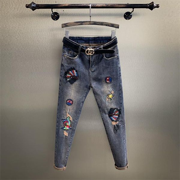 women's jeans female jean 2021 autumn winter thick velvet stretch long trousers embroidery badge high waist slim skinny pencil denim pa, Blue
women's jeans female jean 2021 autumn winter thick velvet stretch long trousers embroidery badge high waist slim skinny pencil denim pa, Blue