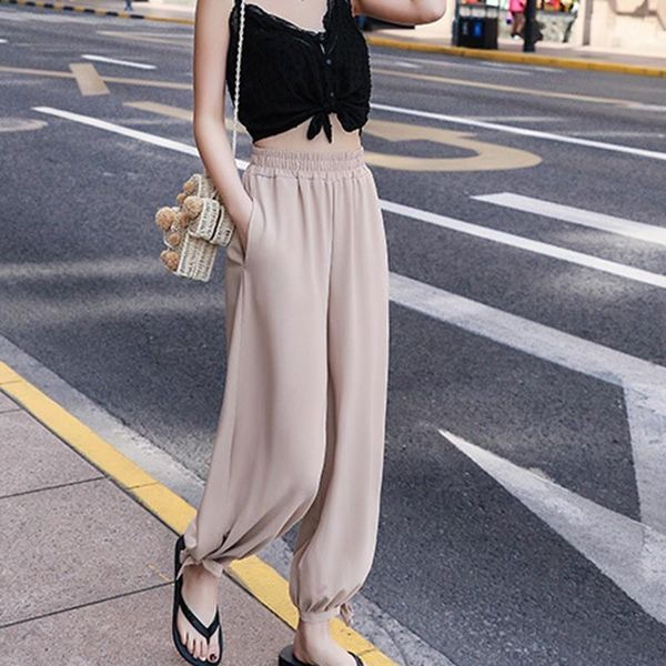 high waist woman pants summer loose girls casual plus size elastic female lady fashion trousers korean style women's & capris, Black;white
high waist woman pants summer loose girls casual plus size elastic female lady fashion trousers korean style women's & capris, Black;white