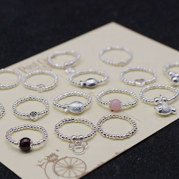 factory sales 925 silver bead ring small flower garnet lotus bell butterfly love fish transfer female, Black
factory sales 925 silver bead ring small flower garnet lotus bell butterfly love fish transfer female, Black