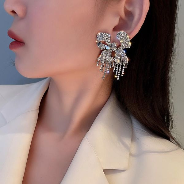 hoop & huggie 925 silver needle diamond bow earrings single exaggerated design sense of personality fashion temperament fema, Golden;silver
hoop & huggie 925 silver needle diamond bow earrings single exaggerated design sense of personality fashion temperament fema, Golden;silver