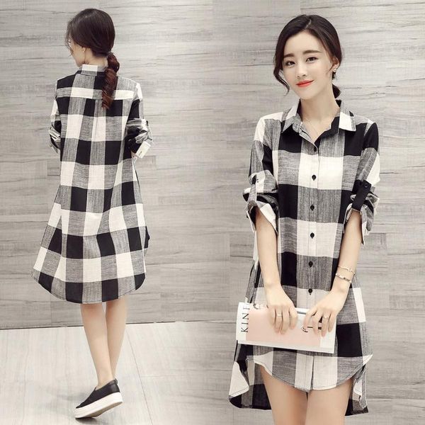 women's blouses & shirts spring cotton linen irregular classic plaid shirt cardigan ol lady long sleeve casual blouse blusa outwear, White
women's blouses & shirts spring cotton linen irregular classic plaid shirt cardigan ol lady long sleeve casual blouse blusa outwear, White