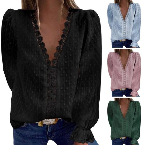 women's blouses & shirts ladies autumn style european and american foreign trade cross-border amazon solid color v concrete flowers chi, White
women's blouses & shirts ladies autumn style european and american foreign trade cross-border amazon solid color v concrete flowers chi, White