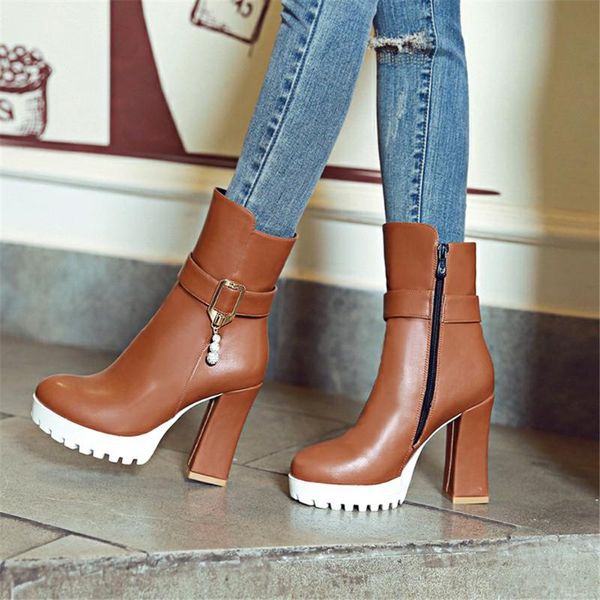 boots brand platform fashionable high heels ankle leisure big size 43 stylish winter shoes women, Black
boots brand platform fashionable high heels ankle leisure big size 43 stylish winter shoes women, Black
