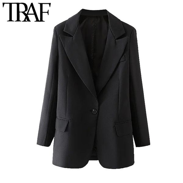 traf women fashion single button slim blazer coat vintage long sleeve pockets female outerwear chic veste femme 210415, Black;brown
traf women fashion single button slim blazer coat vintage long sleeve pockets female outerwear chic veste femme 210415, Black;brown