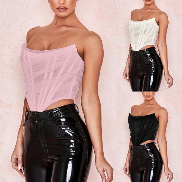 bustiers & corsets women strapless mesh bustier corset crop zip up backless boned clubwear, Black;white
bustiers & corsets women strapless mesh bustier corset crop zip up backless boned clubwear, Black;white
