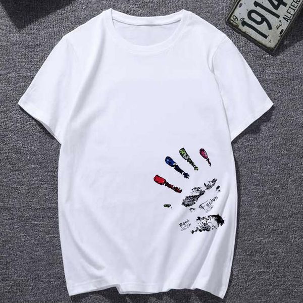 plus size creative handprint graphic womens fun print harajuku fashion summer casual tee, White
plus size creative handprint graphic womens fun print harajuku fashion summer casual tee, White