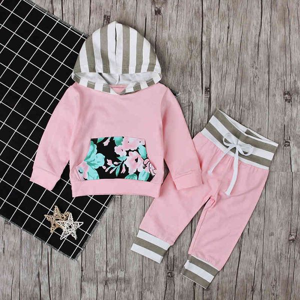 girls' spring and autumn long sleeve hooded flower striped sweater + trousers two piece children wear, White
girls' spring and autumn long sleeve hooded flower striped sweater + trousers two piece children wear, White