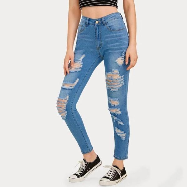 women's jeans large size pants 2021 slim hole trousers pockets solid color female high waist ripped #g4, Blue
women's jeans large size pants 2021 slim hole trousers pockets solid color female high waist ripped #g4, Blue