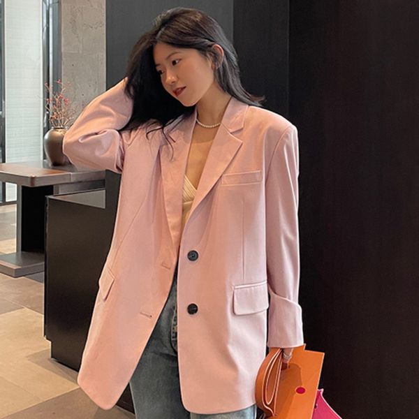 design sense spring small fresh light pink handsome suit female korean style loose casual fashionable jacket 16f0968 210510, White;black
design sense spring small fresh light pink handsome suit female korean style loose casual fashionable jacket 16f0968 210510, White;black