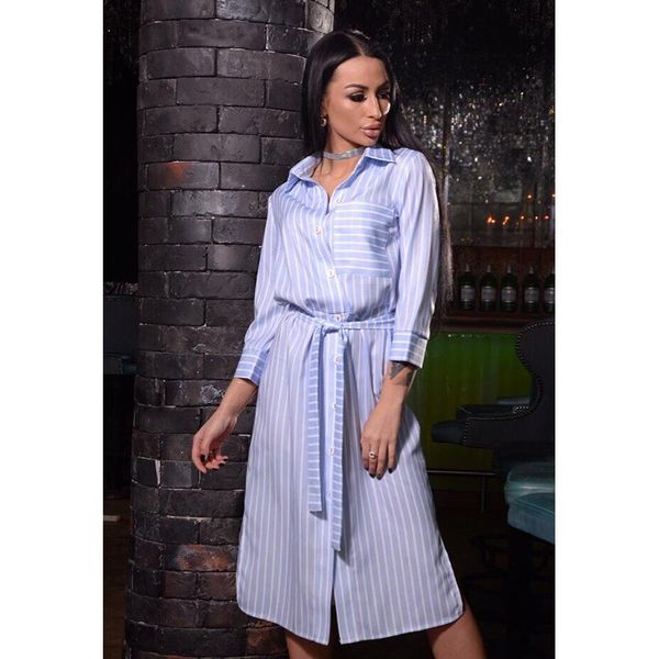 fashion women's dress 2021 temperament striped shirt waist slit 3/4 sleeve mid-length casual dresses, Black;gray
fashion women's dress 2021 temperament striped shirt waist slit 3/4 sleeve mid-length casual dresses, Black;gray