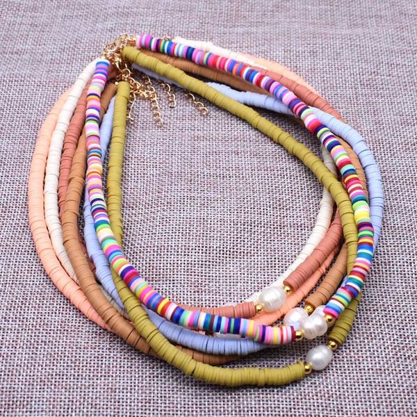 necklaces pendants boho natural fresh water pearl color soft polymer clay beads choker beach femme jewelry gift, Silver
necklaces pendants boho natural fresh water pearl color soft polymer clay beads choker beach femme jewelry gift, Silver