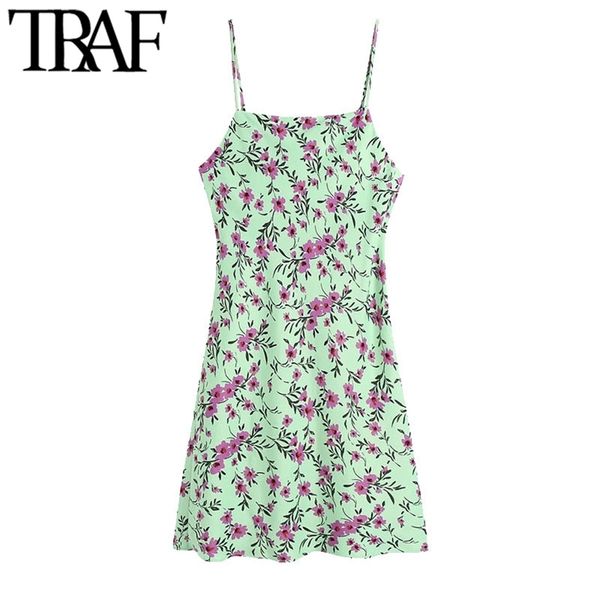 women chic fashion floral print cozy mini dress vintage backless with buttons thin straps female dresses vestidos 210507, Black;gray
women chic fashion floral print cozy mini dress vintage backless with buttons thin straps female dresses vestidos 210507, Black;gray