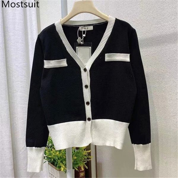 color-blocked vintage knitted cardigan women full sleeve v-neck single-breasted sweater elegant korean fashion jumpers 210514, White
color-blocked vintage knitted cardigan women full sleeve v-neck single-breasted sweater elegant korean fashion jumpers 210514, White
