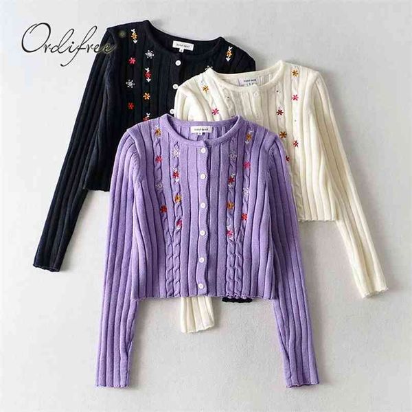 autumn women knitted cardigan sweater jumpers long sleeve floral embroidery vintage 210513, White;black
autumn women knitted cardigan sweater jumpers long sleeve floral embroidery vintage 210513, White;black