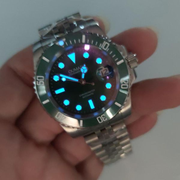 automatic mechanical watch for the men's watches men 40mm sapphire glass luminous date stainless steel wristwatches, Slivery;brown 
automatic mechanical watch for the men's watches men 40mm sapphire glass luminous date stainless steel wristwatches, Slivery;brown