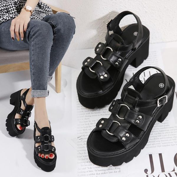 dress shoes sandals woman platform punk 2021 summer open toe female block heel fashion rivet wholesale, Black
dress shoes sandals woman platform punk 2021 summer open toe female block heel fashion rivet wholesale, Black