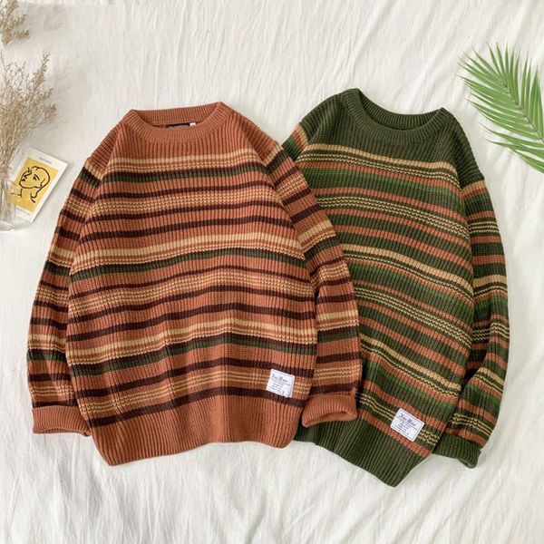 men's vests stripe sweater men vintage thick coarse wool korean loose o-neck pullover contrast color casual wild personality top, Black;white
men's vests stripe sweater men vintage thick coarse wool korean loose o-neck pullover contrast color casual wild personality top, Black;white