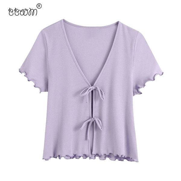 women stylish sweet lace-up ribbed cropped blouses vintage v neck short sleeve shirts female chic 210531, White
women stylish sweet lace-up ribbed cropped blouses vintage v neck short sleeve shirts female chic 210531, White